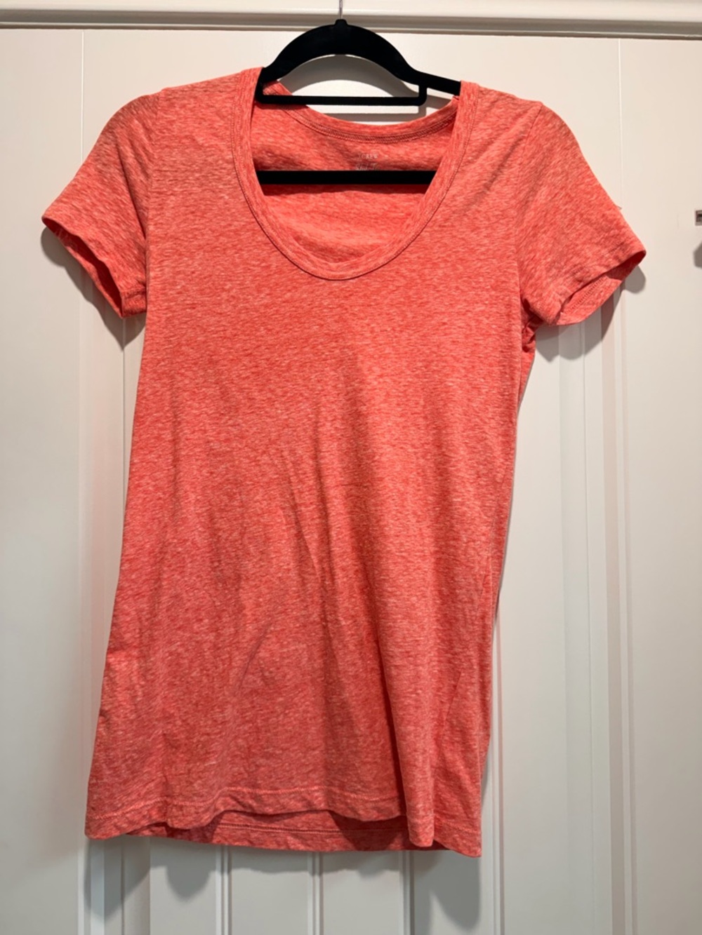J. Crew Heather Coral Short Sleeve Scoop Neck Tee